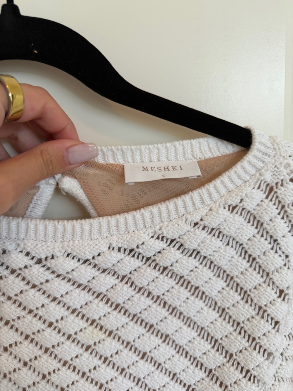 Meshki Ivory Textured Knit dress - Picture 4 of 4